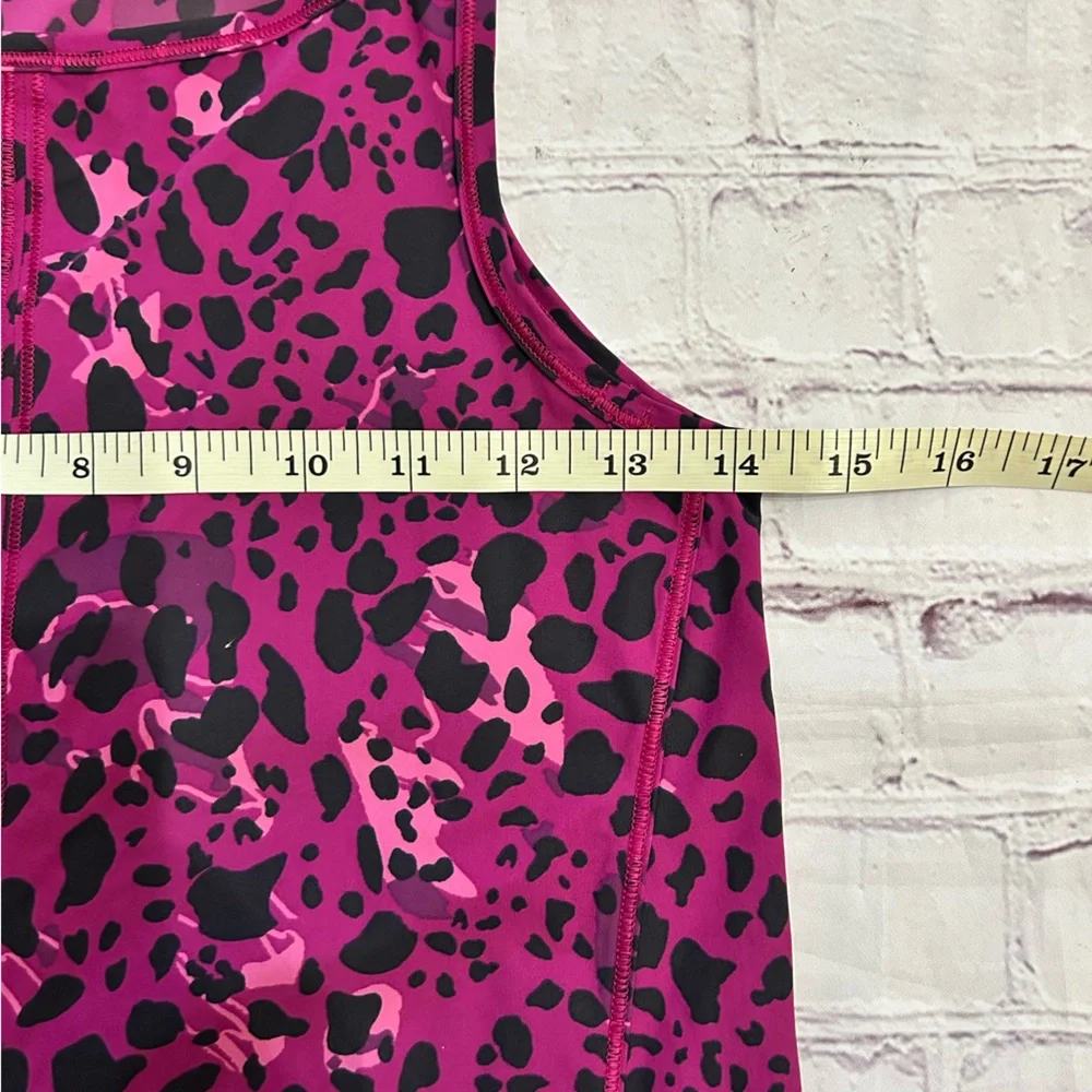 Lululemon Sculpt Workout Performance Tank Small Purple Cheetah Print Reflective
